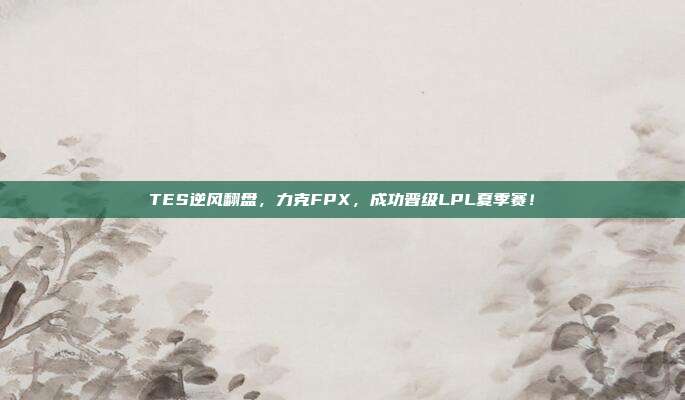 TES逆风翻盘，力克FPX，成功晋级LPL夏季赛！